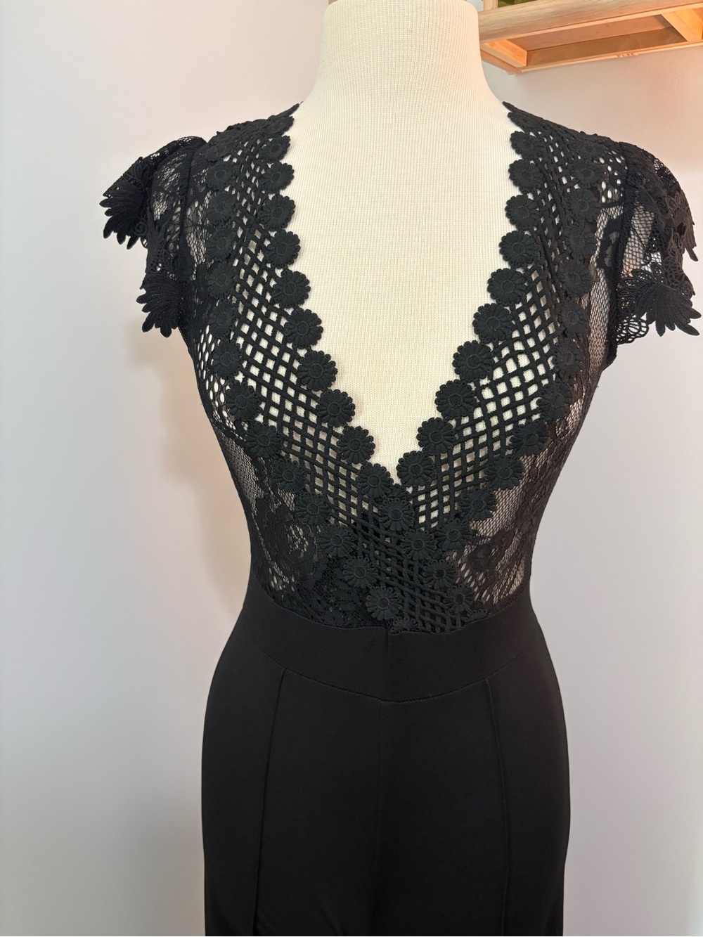 Lacy V-Neck Jumpsuit